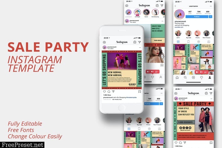 Sale Party Instagram Template YZUDRC5