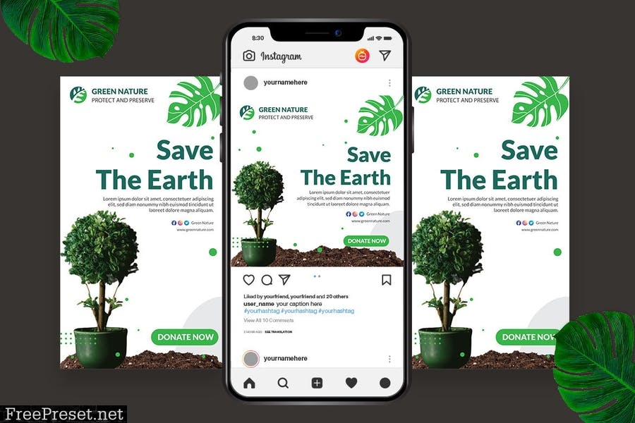 Save Earth Instagram Post Story YG9KDUS