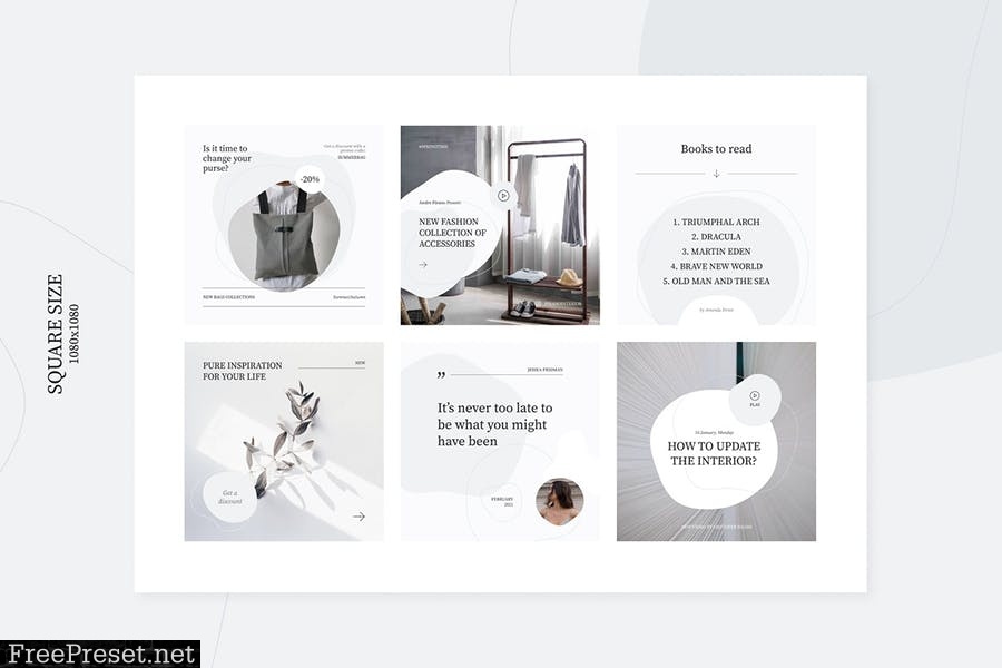 Selesta Grey Social Templates WFLCXHW