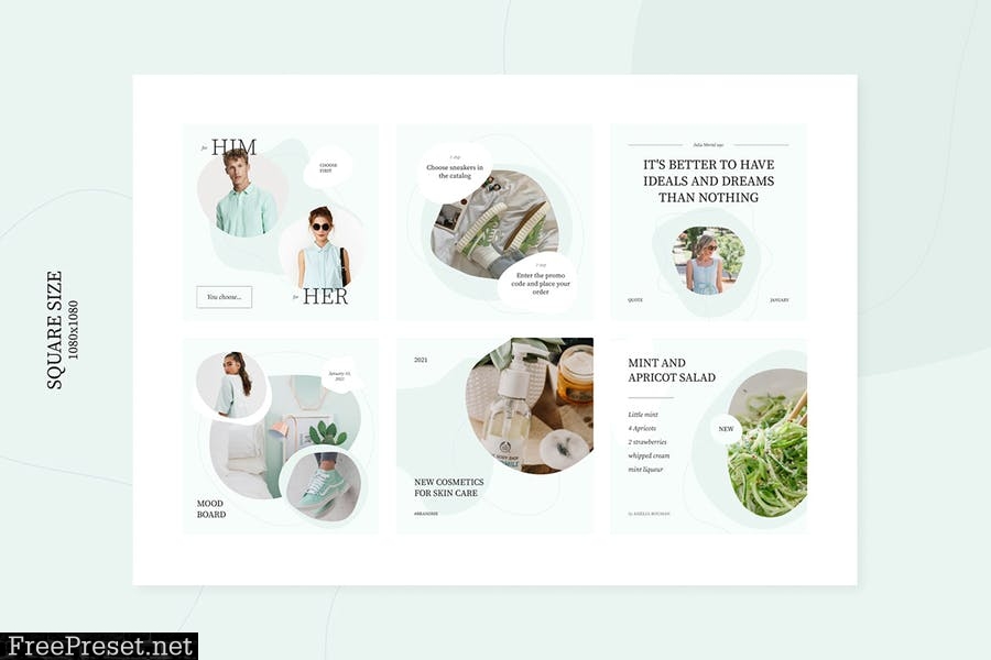 Selesta Mint Social Templates HV95J9F