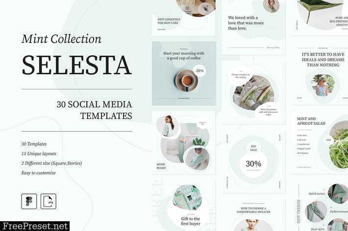 Selesta Mint Social Templates HV95J9F