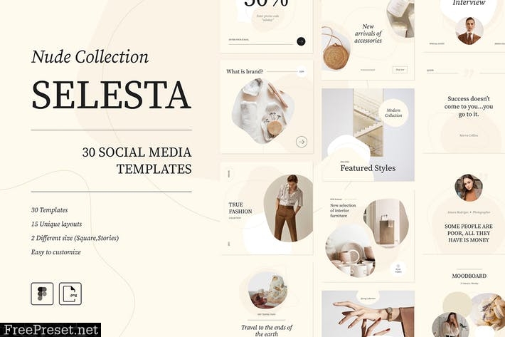 Selesta Nude Social Templates 3JCDLXH