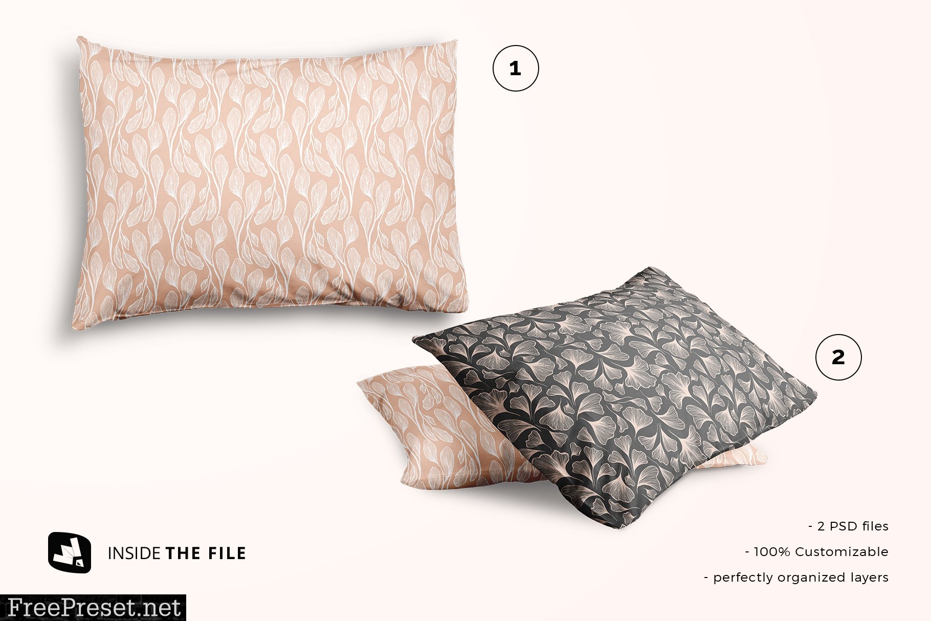 Set Of Cotton Pillow Case Mockup 5256263