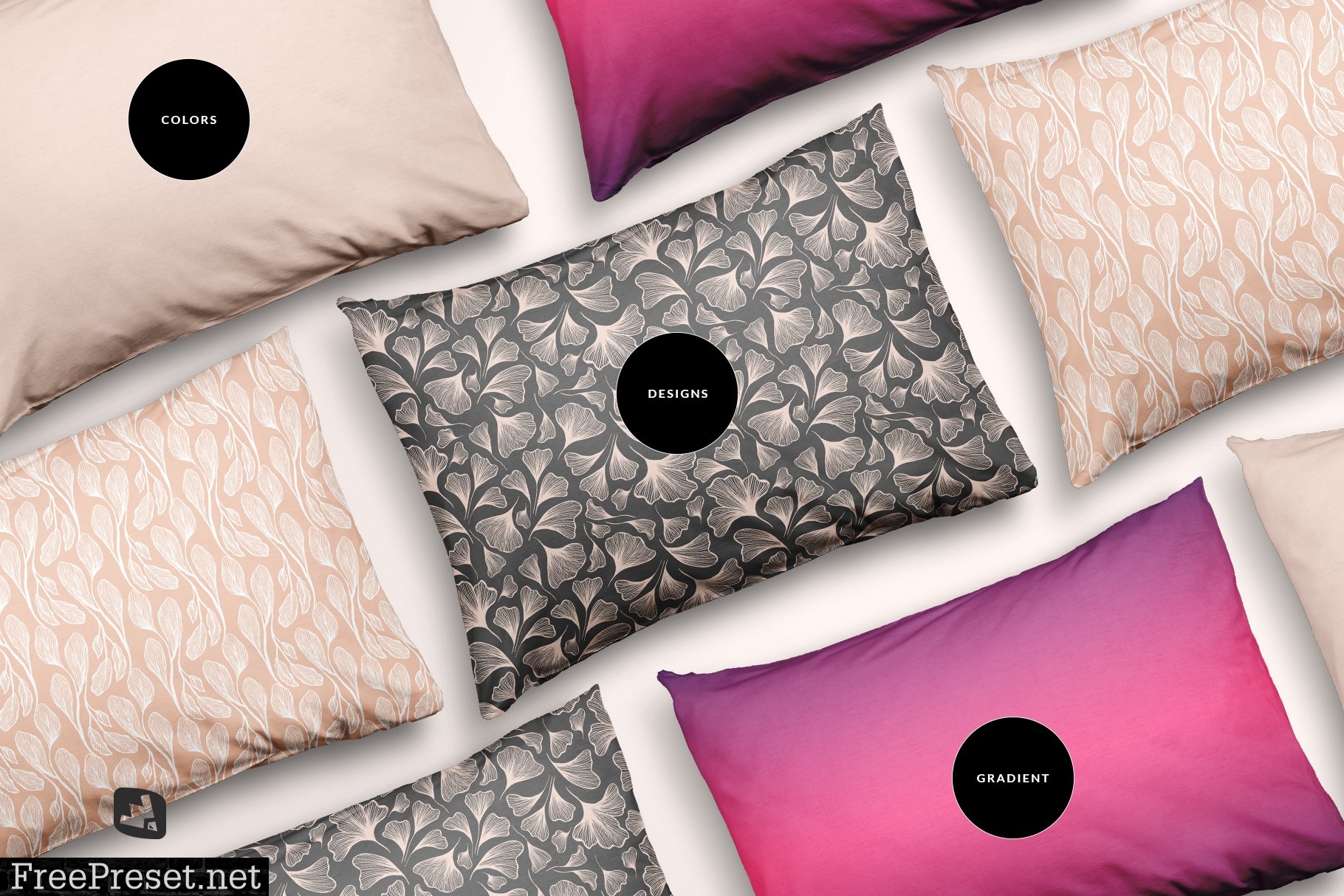 Set Of Cotton Pillow Case Mockup 5256263