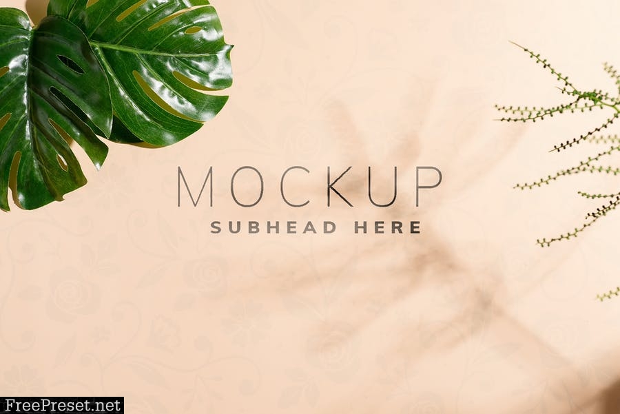 Shadows Pack with Leaves Mockup