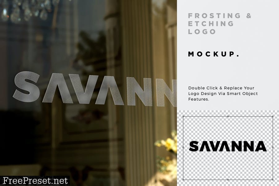 Shop Window Glass Logo Mockup KWZLSZ3