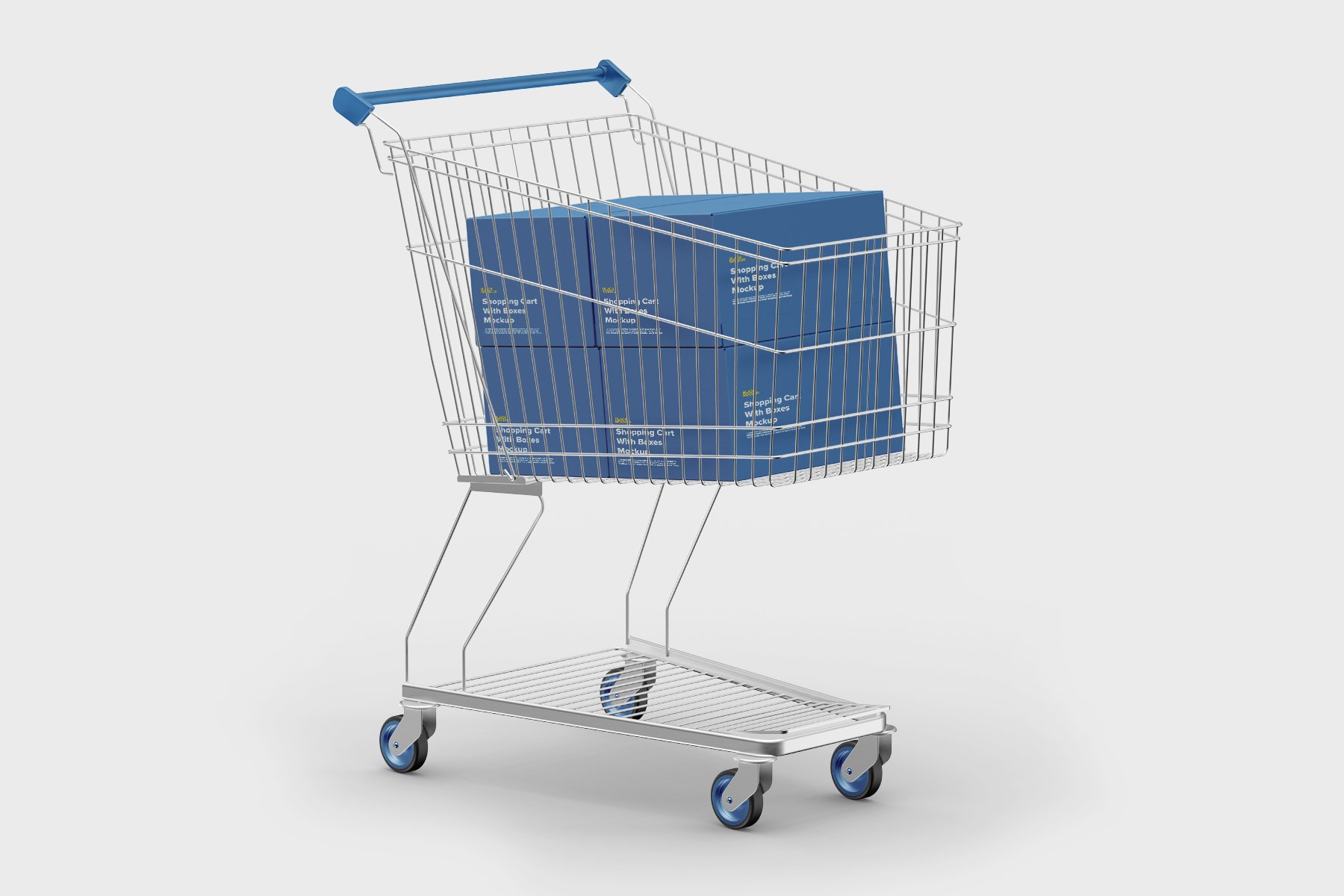 Shopping Cart With Boxes Mockup 5604548