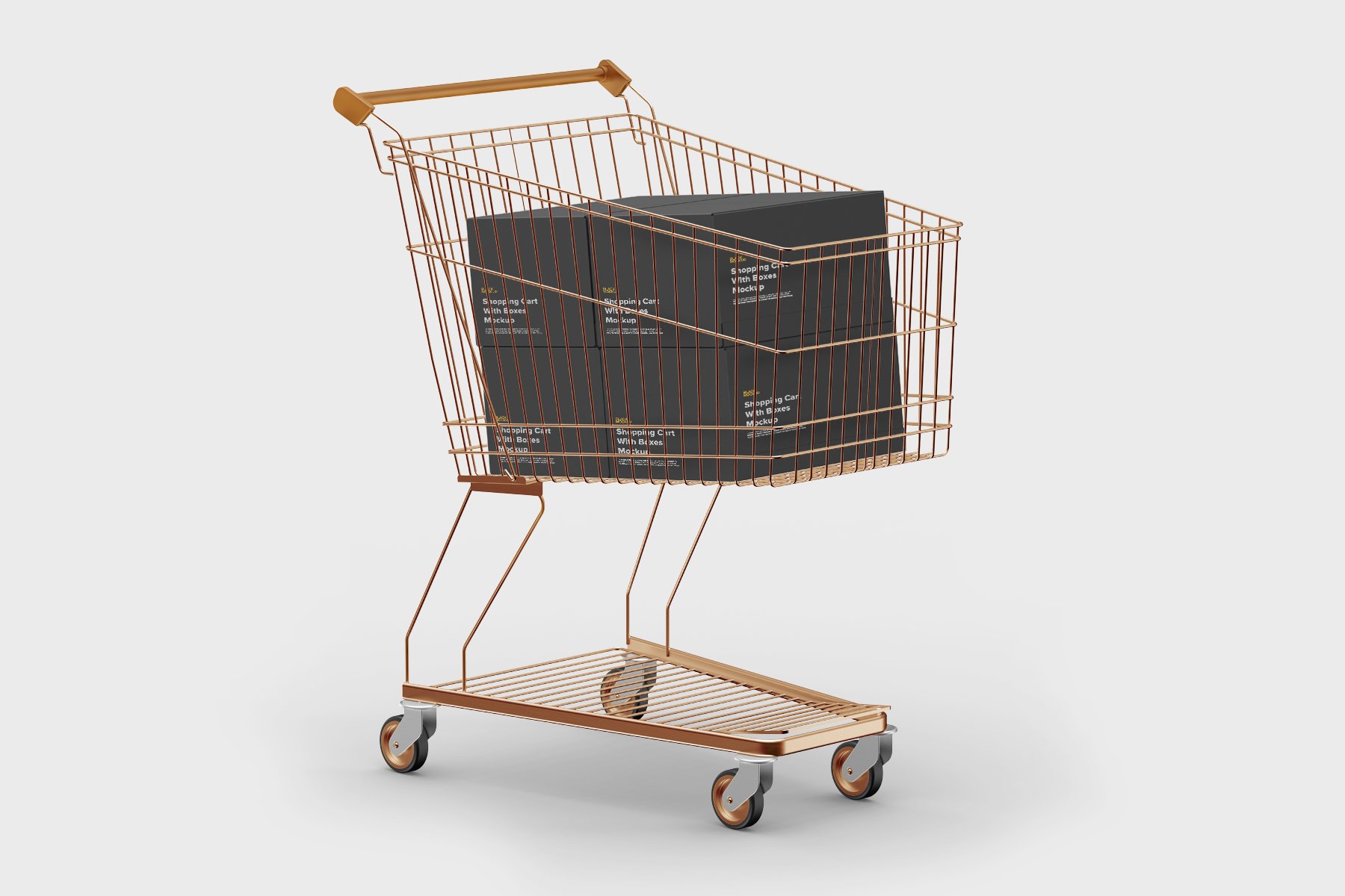 Shopping Cart With Boxes Mockup 5604548