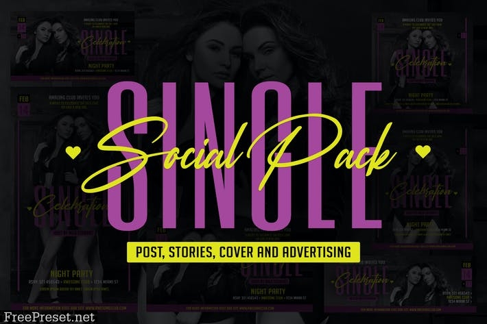 Singles Only Party Social Media Pack ZG9TR83