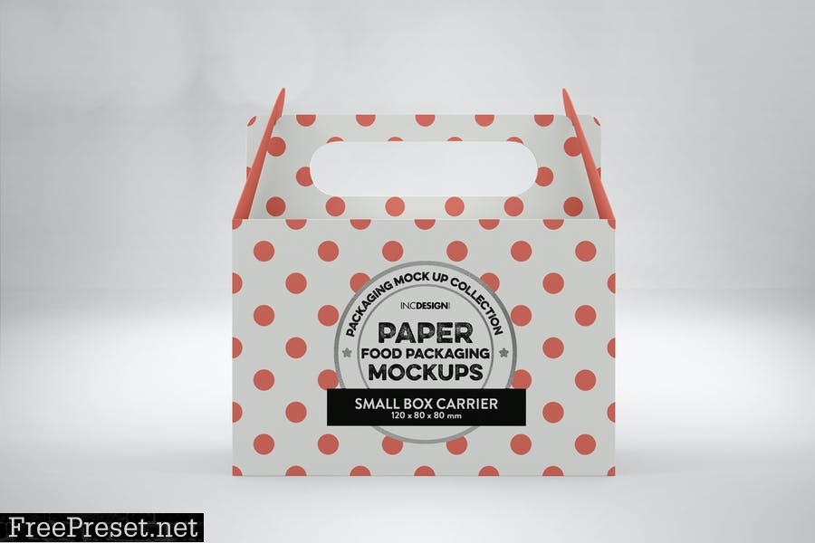 Small Cake Box Carrier Packaging Mockup VCTNXQ