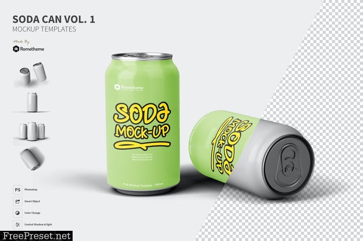 Soda can mockup vol.1 FH