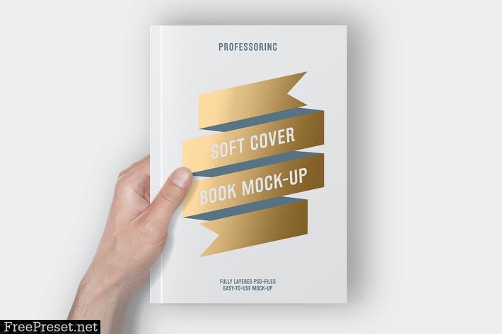 Soft Cover Book Mock-Up With Foil Stamping