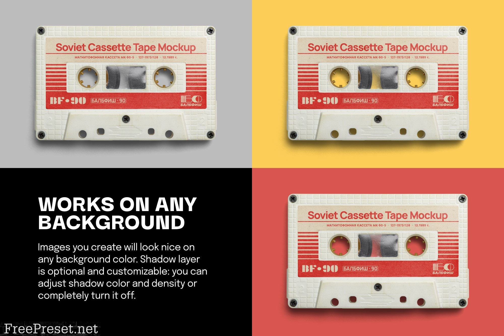 Soviet Cassette Tape Mockup 5889893