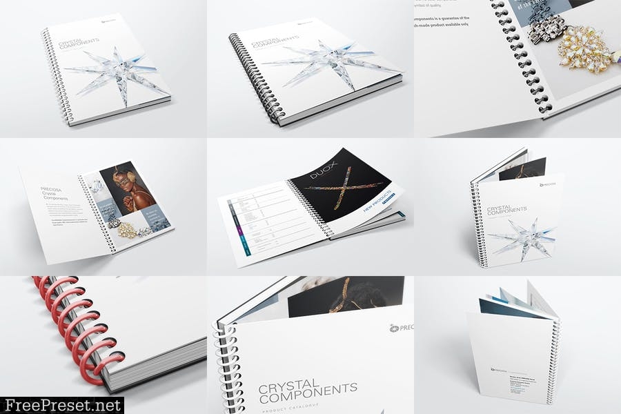 Spiral Book Binding Bundle Mockups WTR3XS