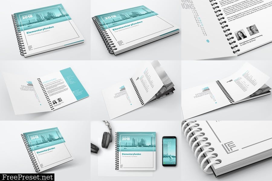 Spiral Book Binding Bundle Mockups WTR3XS