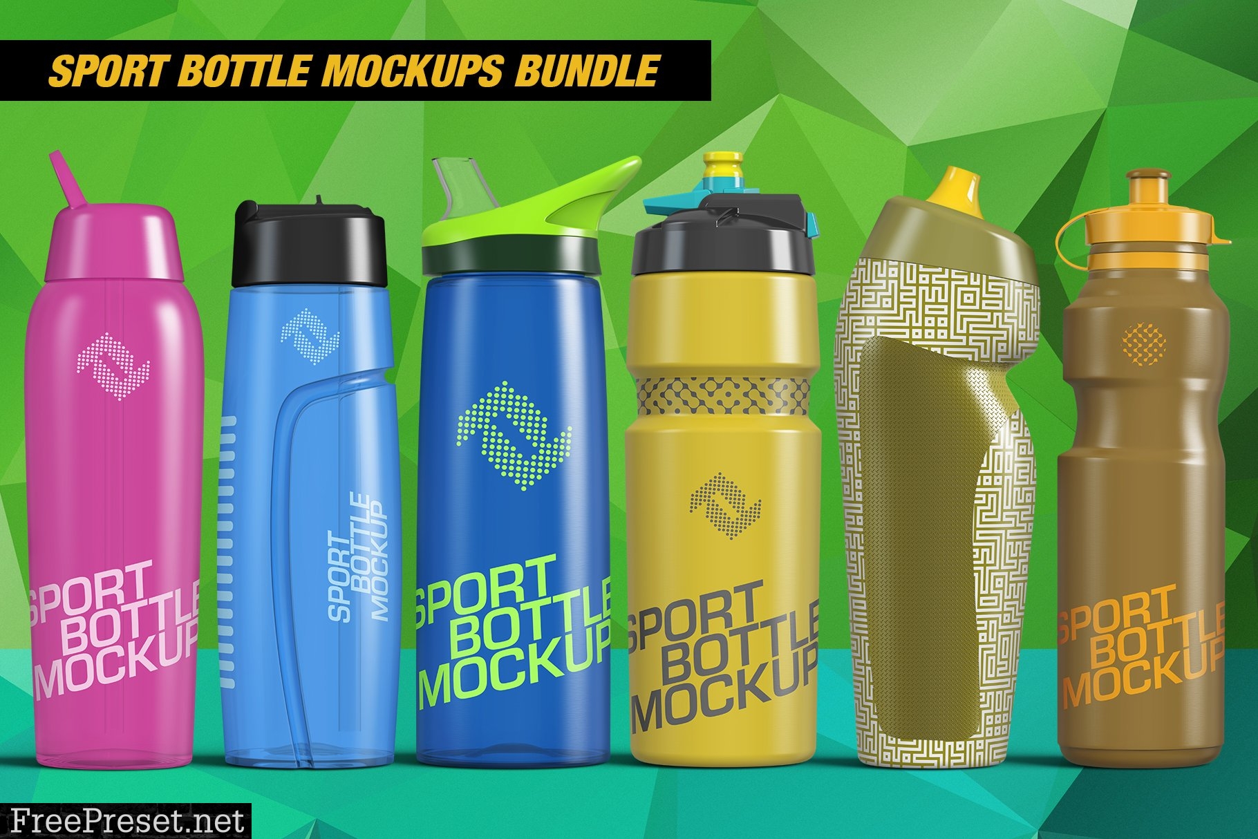 Sport Water Bottle Mockups Bundle 2785407
