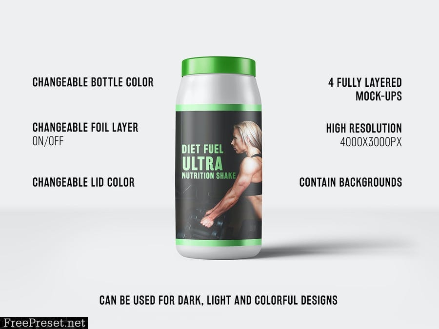 Sports Nutrition Supplements Bottle Mock-Up