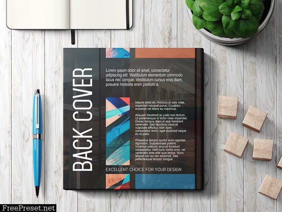 Square Book Mockup Set