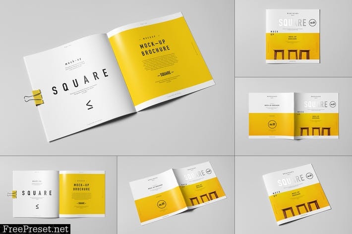 Square Brochure Mock-up 5VUXAD