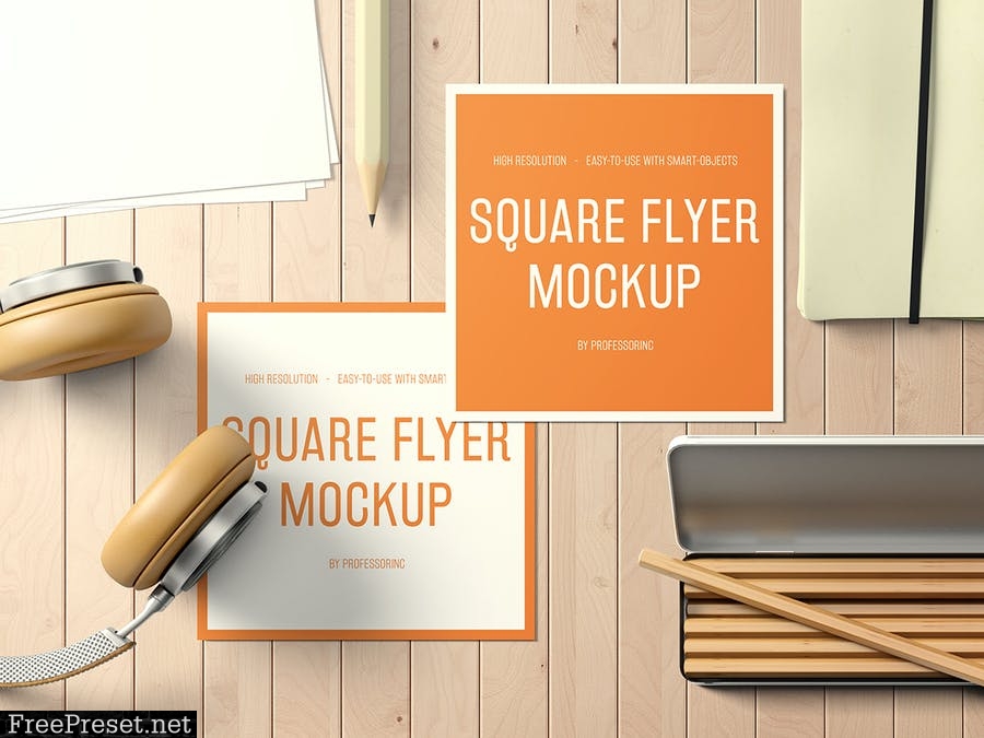 Square Flyer Mockup - Set 2