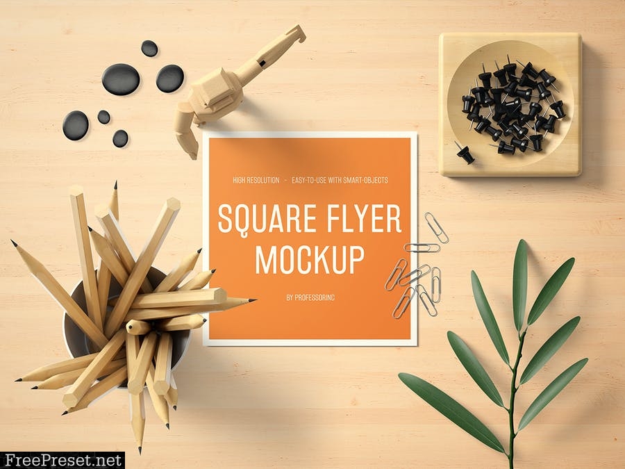 Square Flyer Mockup - Set 2