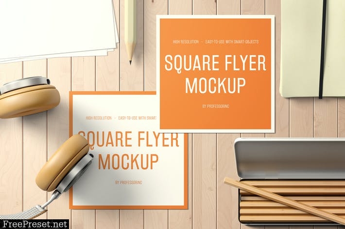 Square Flyer Mockup - Set 2