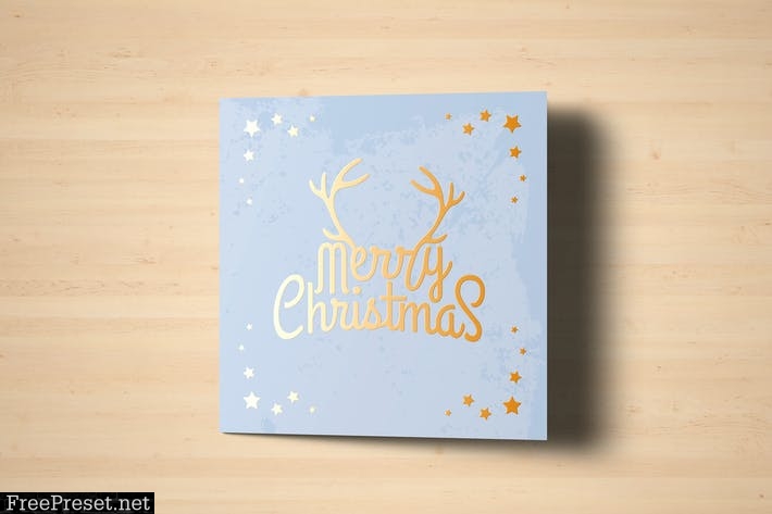 Square Greeting Card Mock-Up with Foil Stamping