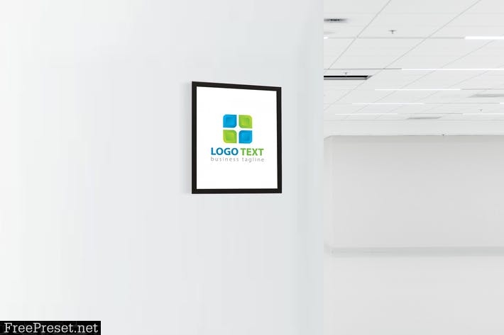 Square Office Wall Logo Mock Up VQ3W99