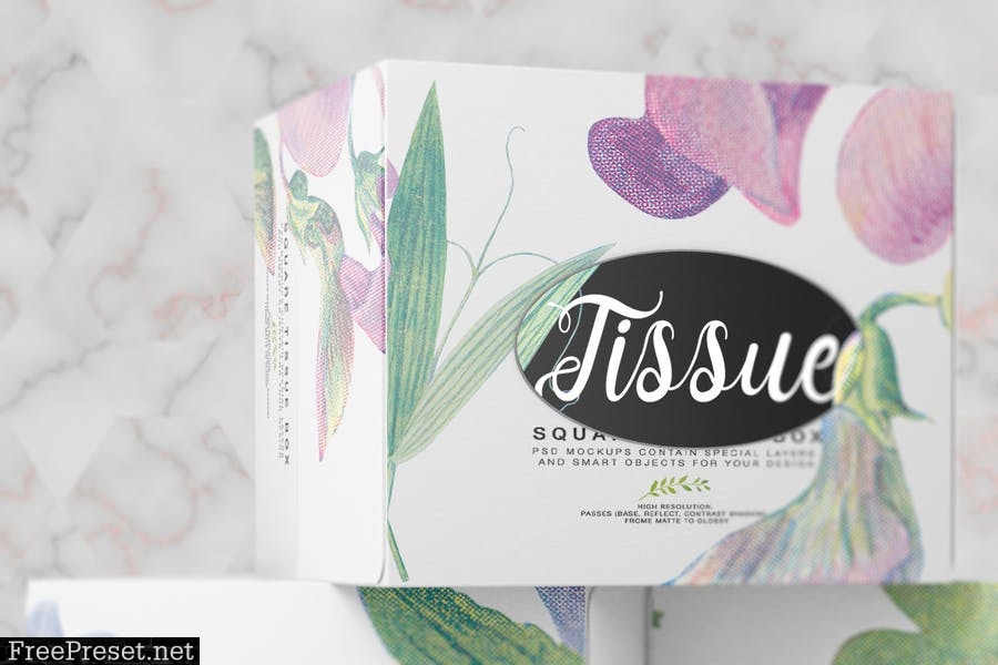 Square Tissue Box Mockup