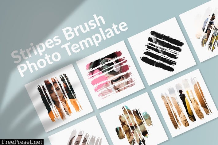 Stripes Brush Photo Templates