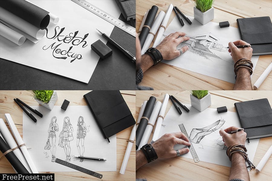 Stylish and Organic Sketch Mock-Up 572V6V