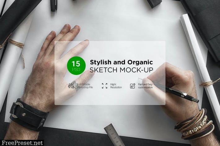 Stylish and Organic Sketch Mock-Up 572V6V