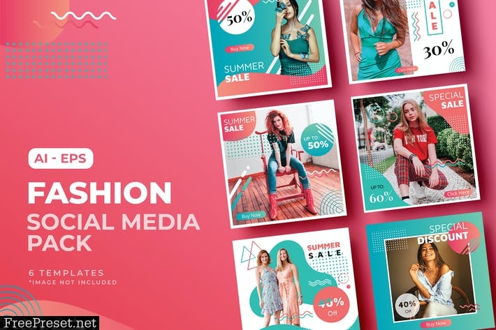 Summer Fashion Sale Social Media Post Template BCLSL5K