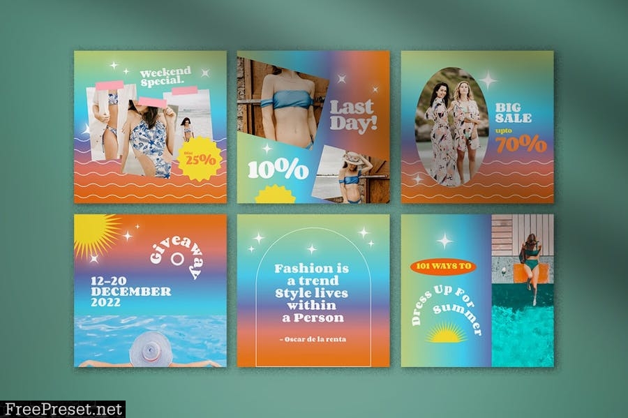 Summer Gradient Fashion Instagram Pack 9KA2FM6