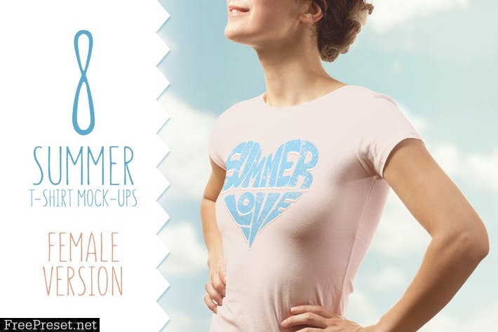 Summer T-shirt Mock-up Female Version