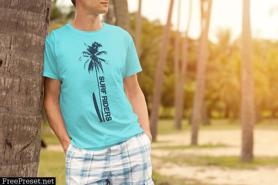 Summer T-shirt Mock-up Male Version