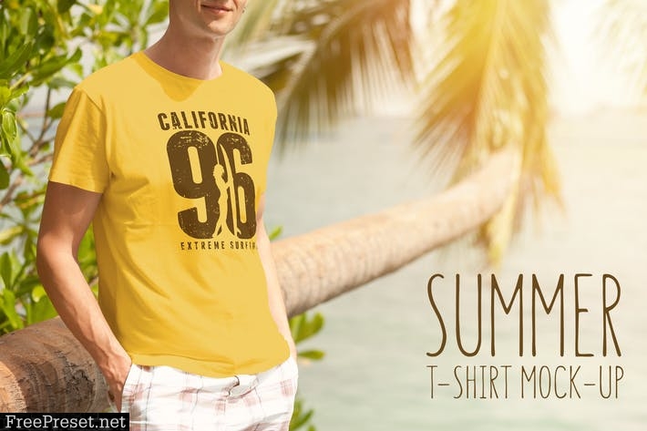 Summer T-shirt Mock-up Male Version