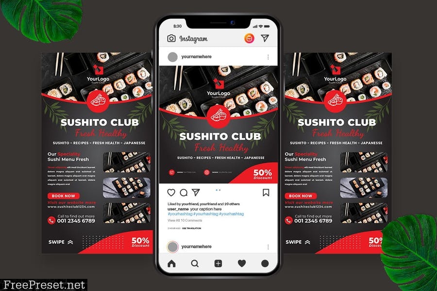 Sushi Restaurant Instagram Post Story Z6L5KV9