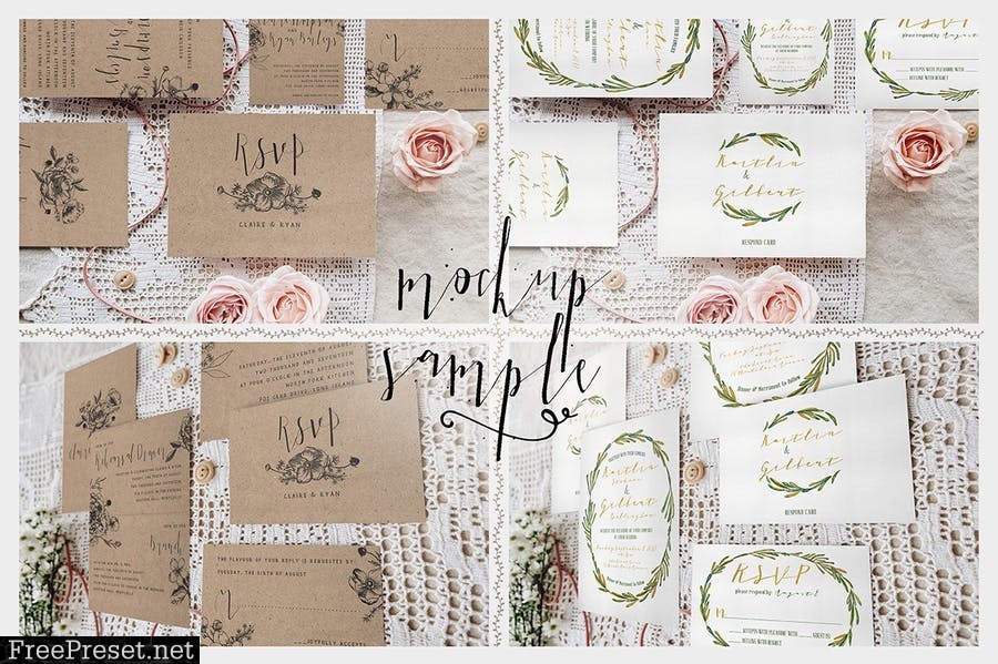 Sweet Rustic Invitation Mockup