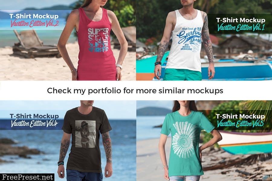 T-Shirt Mockup Vacation Edition Vol. 3