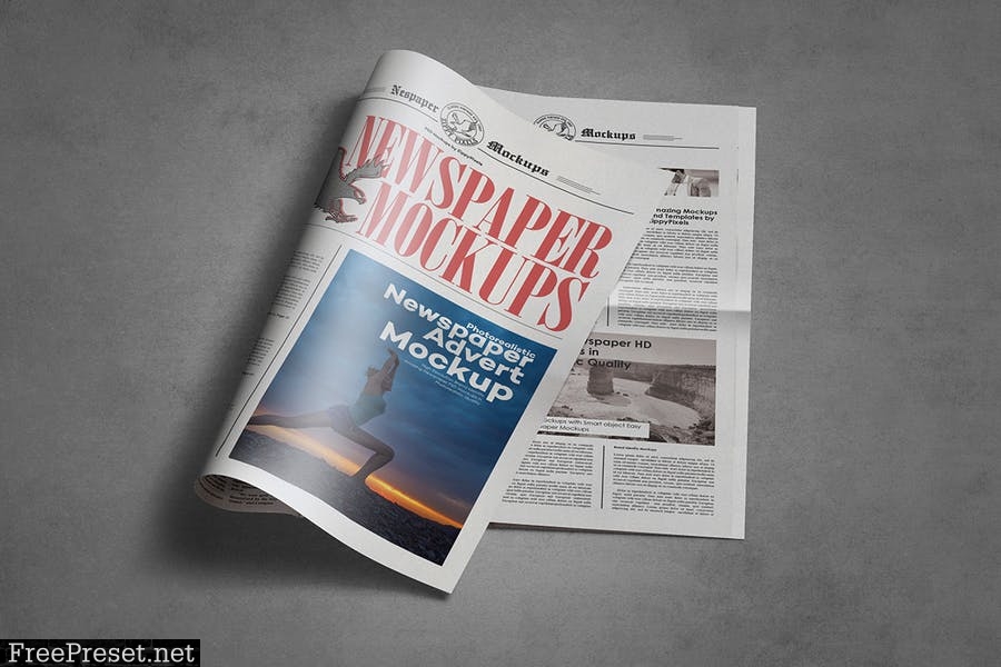 Tabloid Size Newspaper Mockups 9KUK97