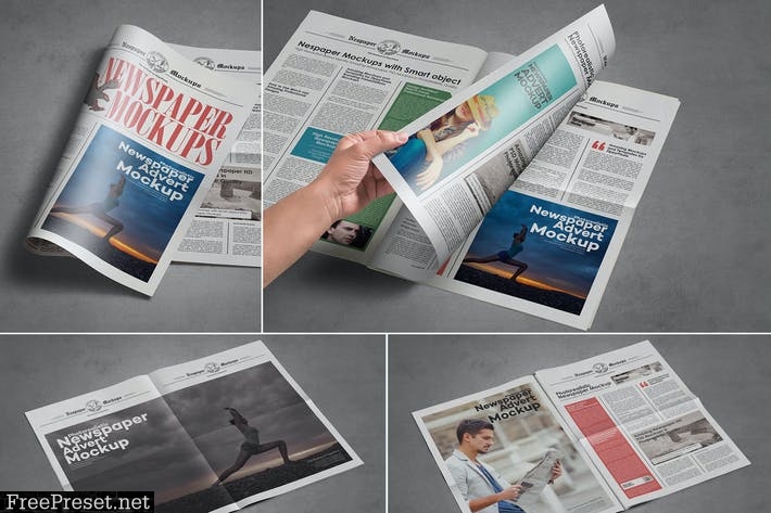 Tabloid Size Newspaper Mockups 9KUK97