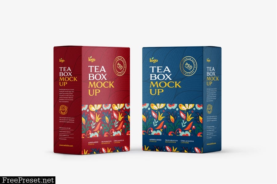 Tea Box Packaging Mockup Set