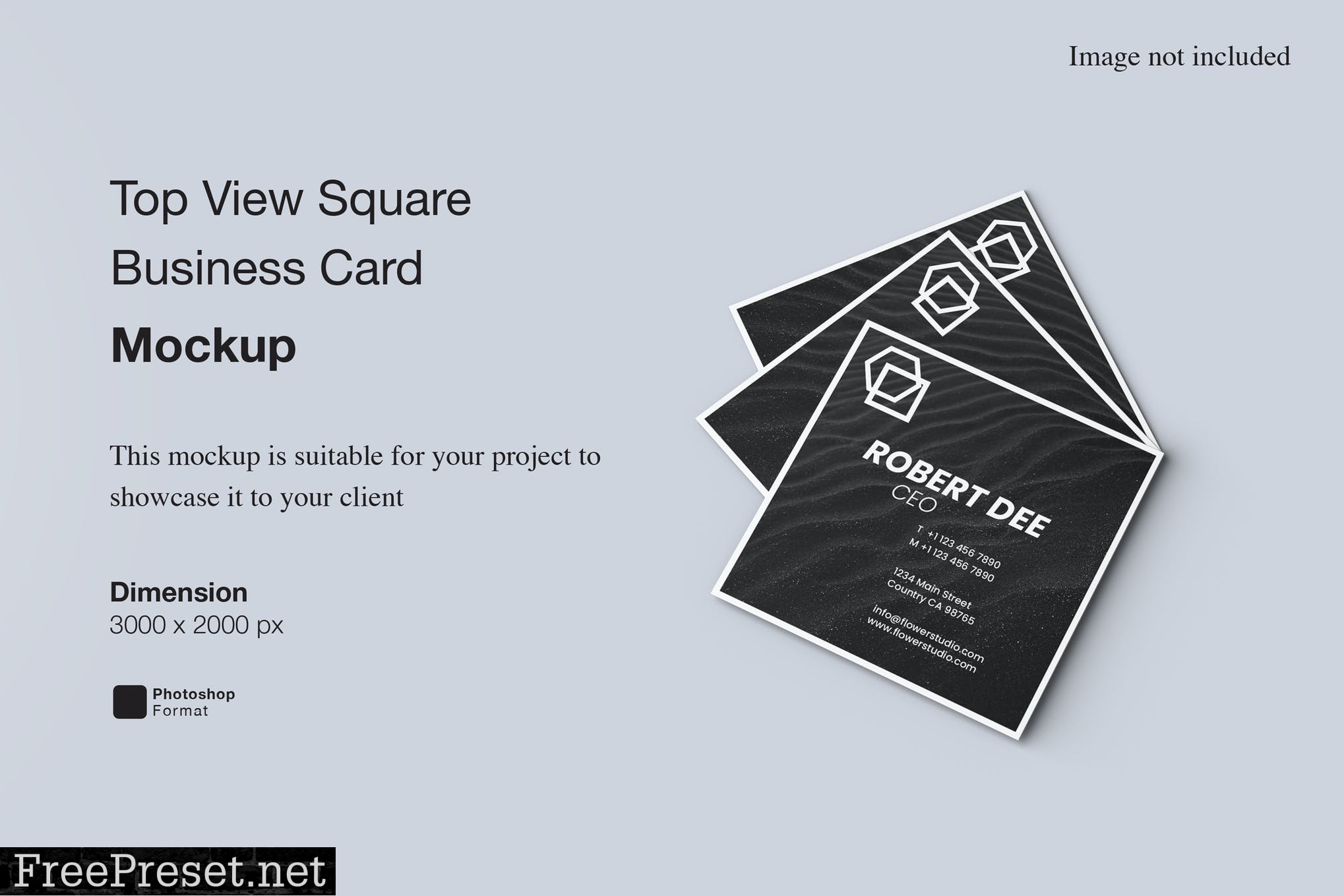 Top View Square Business Card Mockup EXQAYTE