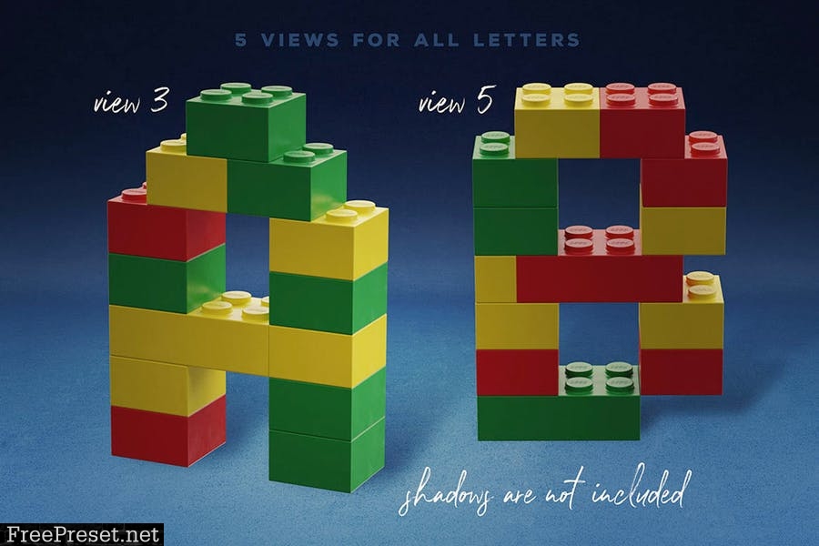 Toy Bricks 3D Lettering 3XE9ACC