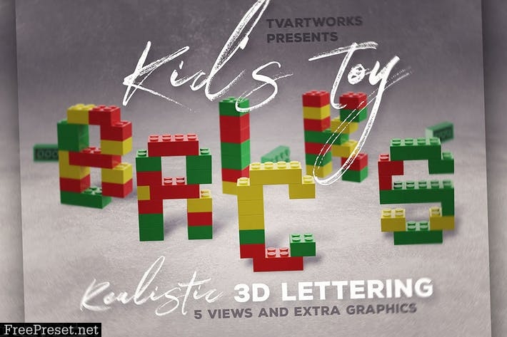 Toy Bricks 3D Lettering 3XE9ACC