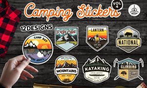 Travel Stickers Bundle Vector Hiking Emblems Vol4 3BS4TNJ