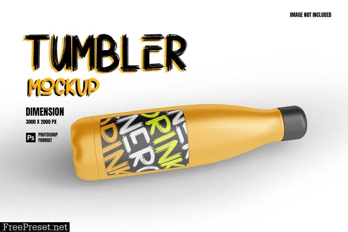 Tumbler Steel Bottle - Mockup