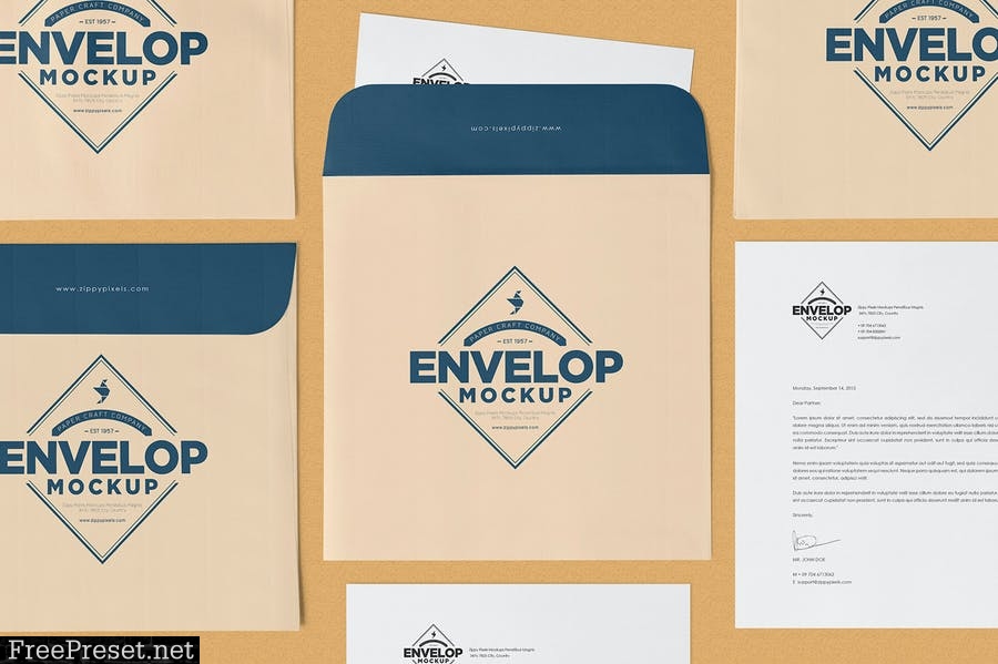 Unique Square Shaped Envelope Mockups