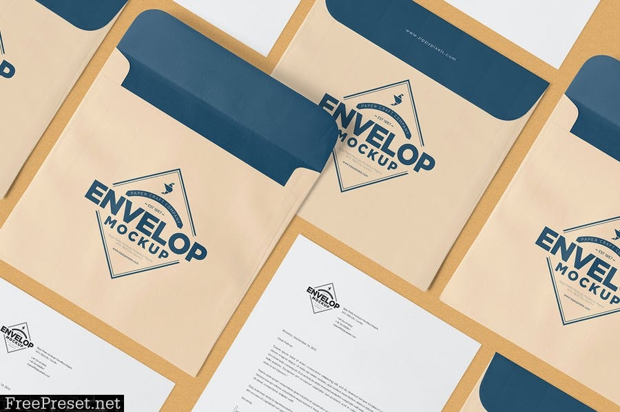 Unique Square Shaped Envelope Mockups